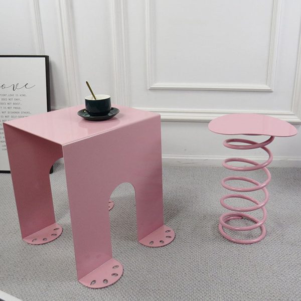 Modern Minimalist Square Table Top Cold Rolled Plate Side Table 4-Leg For Living Room - Image 21