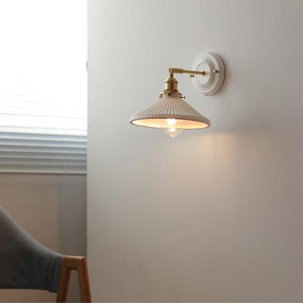 Vintage Japanese Ceramic Brass 1-Light Wall Sconce Lamp - Image 34