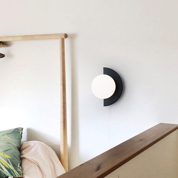 Modern Minimalist Glass Spherical Colorful Semicircle Design 1-Light Wall Sconce Lamp - Image 21
