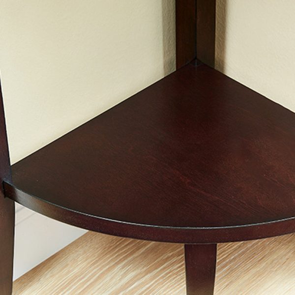 Contemporary Retro Triangle Rubber Wood Side Table 2-Tier For Living Room - Image 6