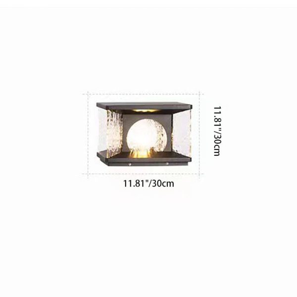 Modern Minimalist Solar Waterproof Rectangle Stainless Steel Glass LED Post Head Light For Outdoor Patio - Image 4