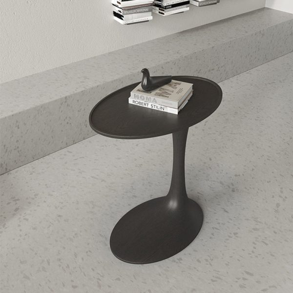 Modern Minimalist Oval Solid Wood End Table For Living Room - Image 9