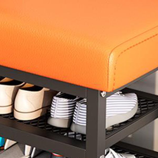 Modern Luxury Rectangle Tech Fabric Carbon Steel Shoe Storage 2-Shelf For Entryways - Image 10