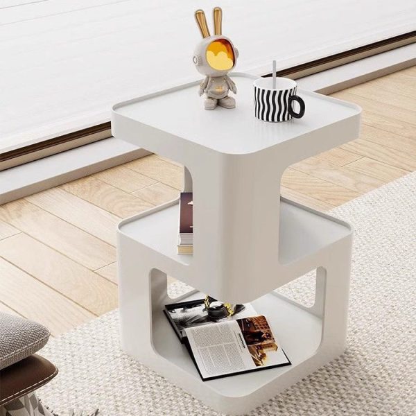 Contemporary Nordic Square Rectangular Iron End Table 3-Tier For Living Room - Image 8