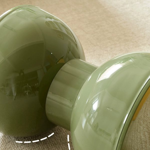 Contemporary Scandinavian Macaron Hourglass Shape Plastic Footstool For Entryways - Image 7