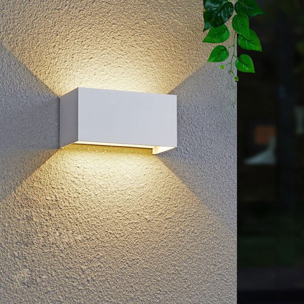 Modern Outdoor Waterproof Rectangular LED Up and Down Illuminated Outdoor Wall Sconce Lamp - Image 18