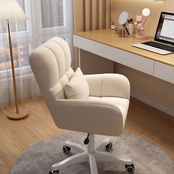 Modern Minimalist Square Back Velvet Cotton Nylon Desk Chair Backrest Armrest For Home Office - Image 9