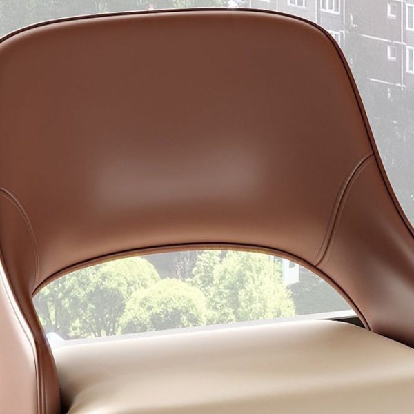 Modern Minimalist Square Stainless Steel Leather Foam Dining Chair Four Legs Backrest For Dining Room - Image 5