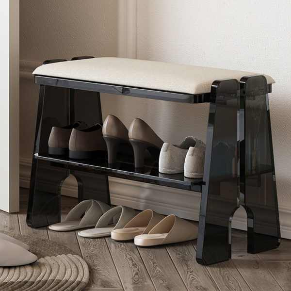 Modern Minimalist Long Rectangle Cotton Linen Acrylic Shoe Storage 2/3 Tier For Entryways - Image 12