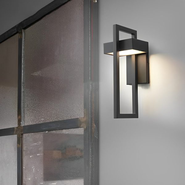 Rectangular Minimalist LED Waterproof Black Modern Outdoor Wall Lamp - Image 8