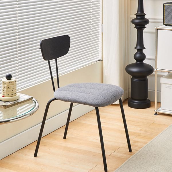 Contemporary Luxury Square PU Leather Carbon Steel Dining Chair Backrest For Dining Room - Image 12