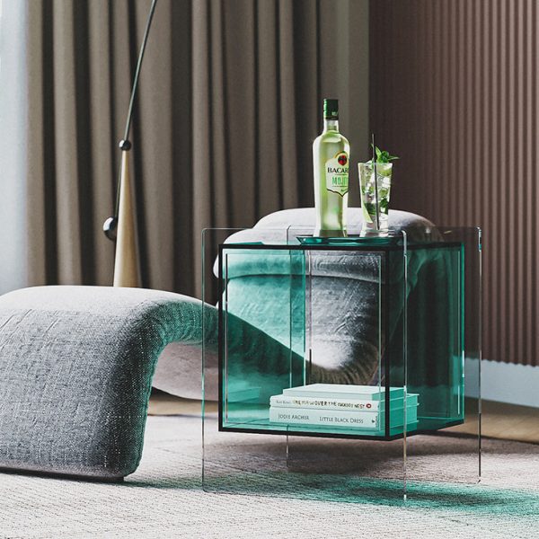 Modern Minimalist Square Acrylic Nightstand For Bedroom - Image 8
