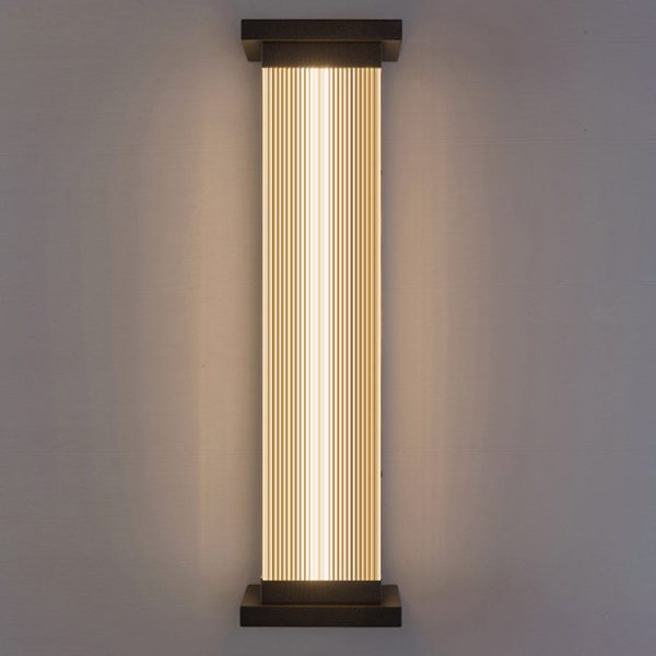 Modern Minimalist Waterproof Striped Rectangle Stainless Steel Acrylic Wall Sconce Lamp For Outdoor Patio - Image 18