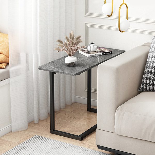 Contemporary Scandinavian Rectangular Tabletop Stainless Steel Plate Side Table 4-Leg For Living Room - Image 10