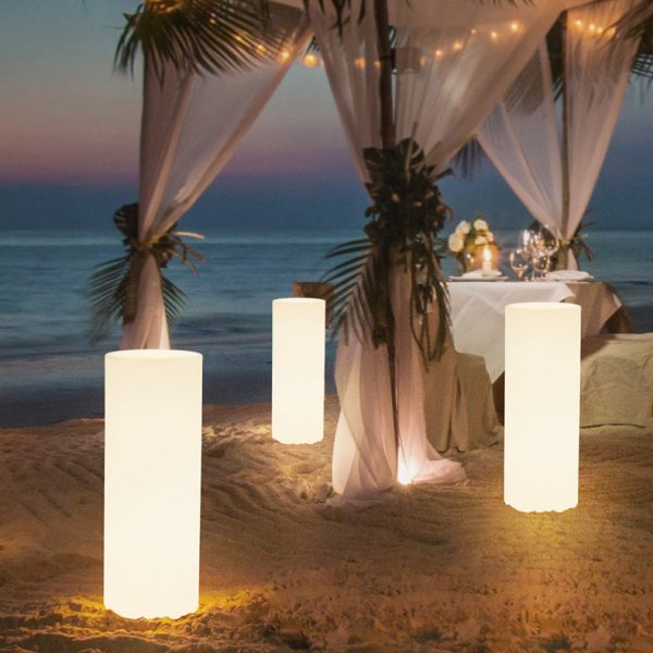 Modern Minimalist Solar Waterproof Cylinder PE LED Outdoor Ground Plug Light For Garden - Image 16