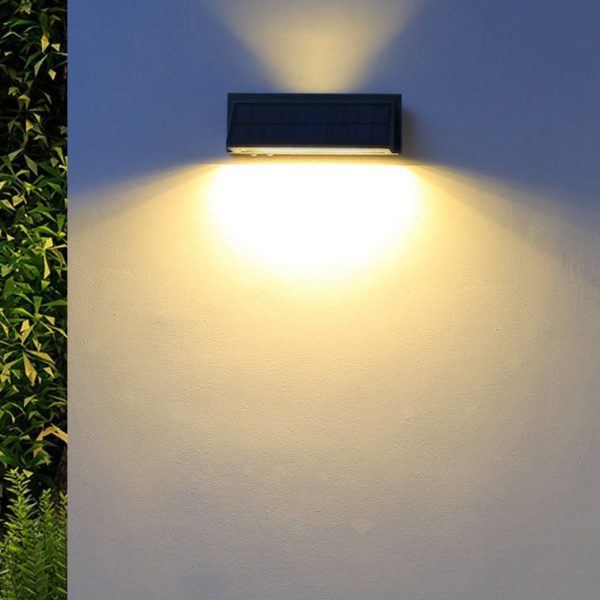 Outdoor Solar Waterproof Rectangular Slant LED Patio Wall Sconce Lamp - Image 4