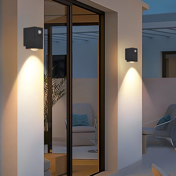 Adjustable Up and Down Light Motion Sensor Waterproof Black Wall Lamp - Image 5