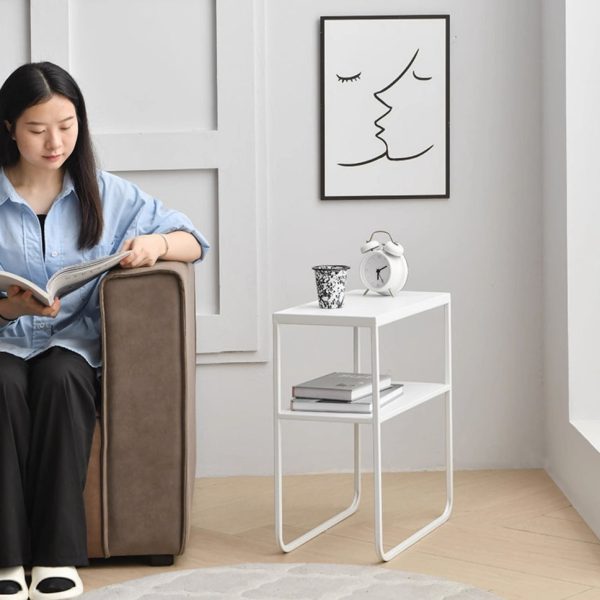 Modern Simplicity Rectangular Frame Iron Side Table 4-Leg For Living Room - Image 3