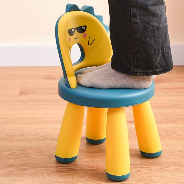 Contemporary Creative Childlike Dinosaur Plastic Round Footstool Backrest For Living Room - Image 11
