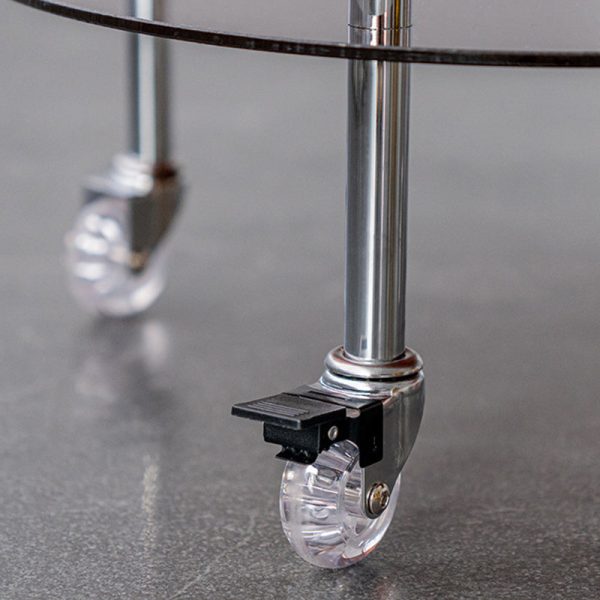 Contemporary Nordic Cloud Acrylic Stainless Steel Crystal Wheel End Table 2-Tier For Living Room - Image 8