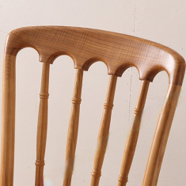 Traditional Vintage Round Rattan Solid Wood Dining Chair Backrest For Dining Room - Image 5