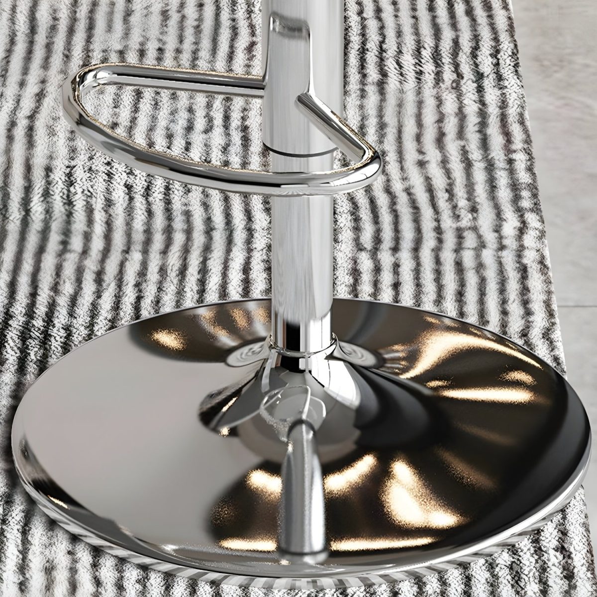 Contemporary Scandinavian Curved Acrylic Metal Base Adjustable Swivel Bar Stool Backrest Footrest For Kitchen - Image 7