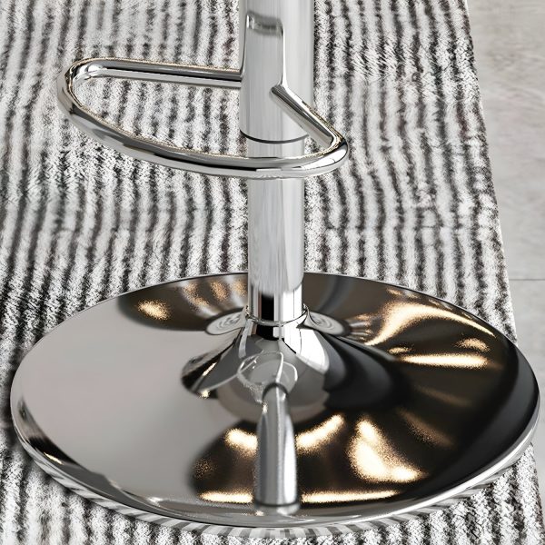 Contemporary Scandinavian Curved Acrylic Metal Base Adjustable Swivel Bar Stool Backrest Footrest For Kitchen - Image 7