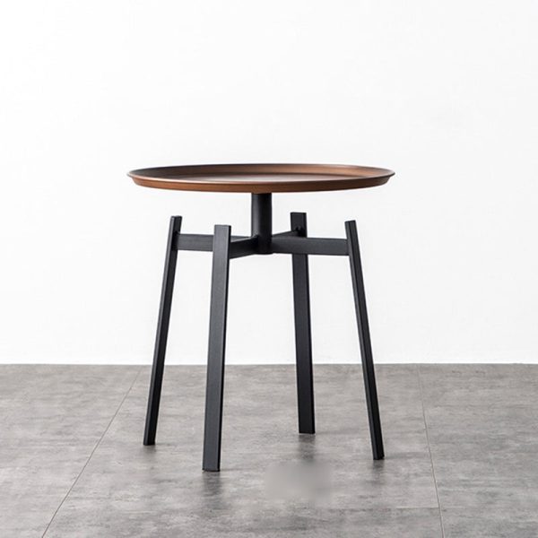 Contemporary Retro Round Iron End Table 1-Tier For Living Room - Image 11