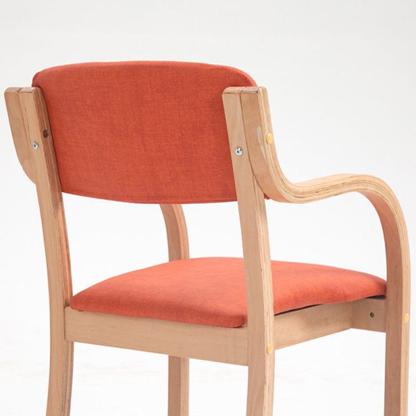 Modern Simplicity Fabric Wood Sponge Square Curved Dining Chair Backrest Armrest For Dining Room - Image 13