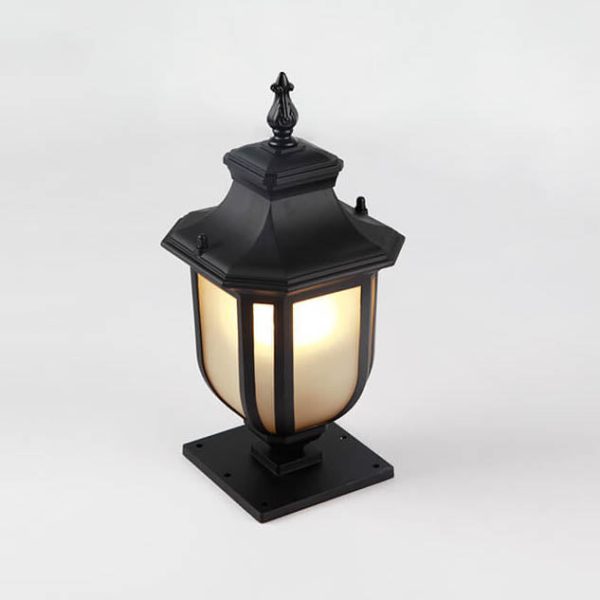 European Vintage Glass Aluminum Cage 1-Light Outdoor Waterproof Landscape Light - Image 16