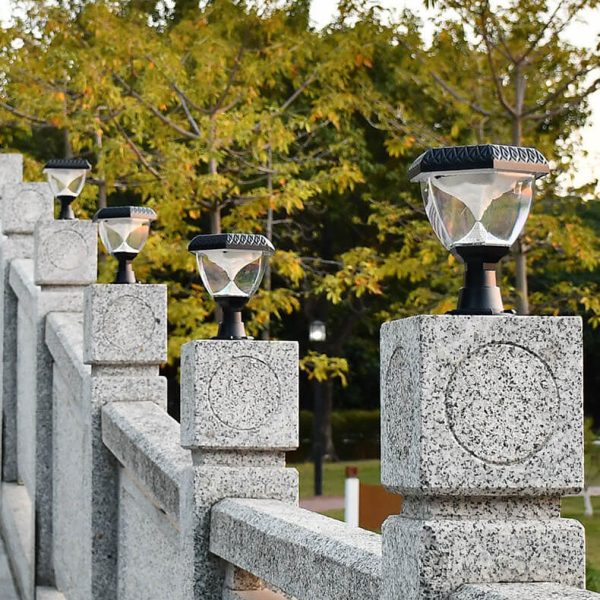Modern Simplicity Solar Hexagonal Quadrilateral Triangle Round ABS Acrylic LED Post Head Light For Garden - Image 14
