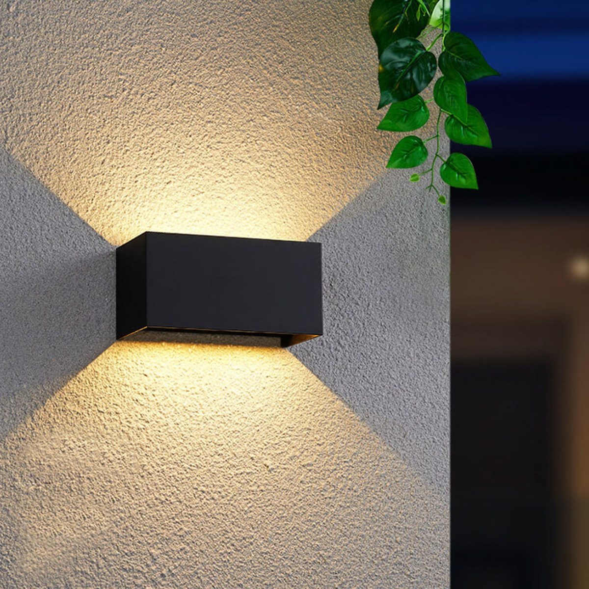 Modern Outdoor Waterproof Rectangular LED Up and Down Illuminated Outdoor Wall Sconce Lamp - Image 1