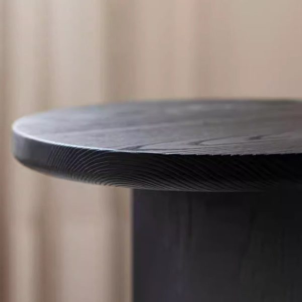 Modern Minimalist Round Cross Base Ash Wood End Table For Living Room - Image 6