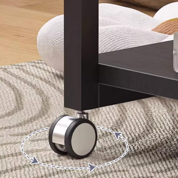 Modern Minimalist Panda Head Round Tabletop Artificial Board Plastic Side Table 1-Shelf For Living Room - Image 6