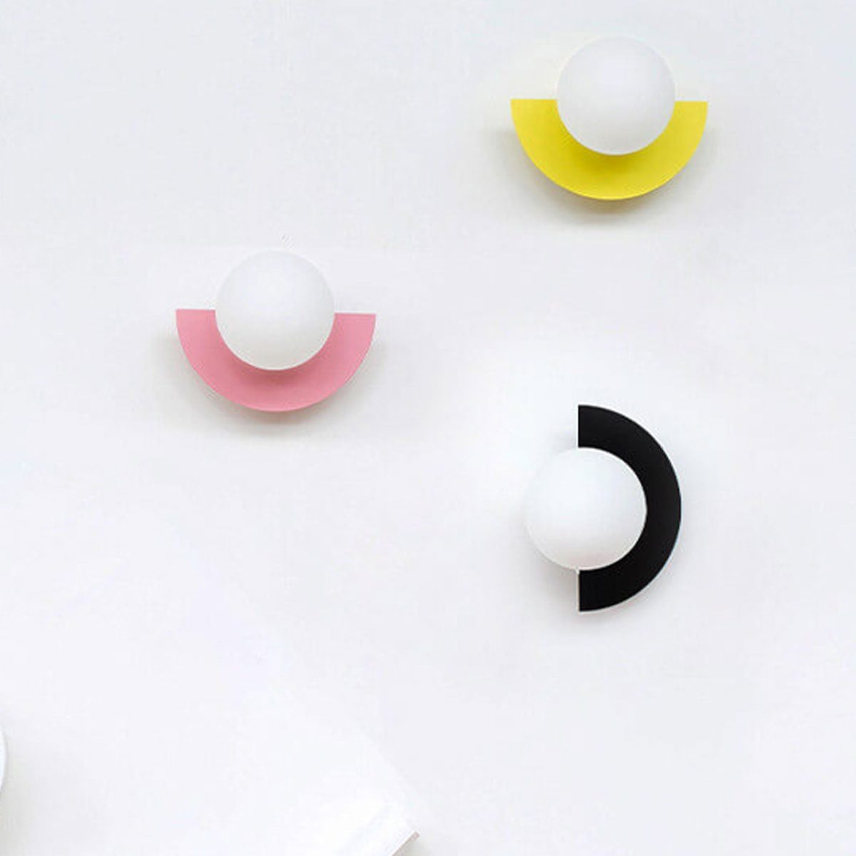 Modern Minimalist Glass Spherical Colorful Semicircle Design 1-Light Wall Sconce Lamp - Image 18
