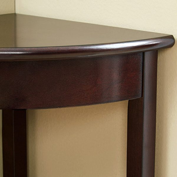 Contemporary Retro Triangle Rubber Wood Side Table 2-Tier For Living Room - Image 7