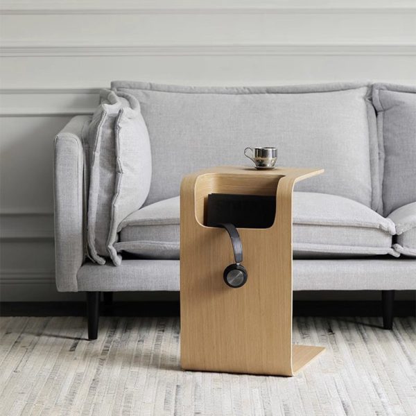 Modern Minimalist Rectangular Solid Wood End Table Storage For Living Room - Image 12