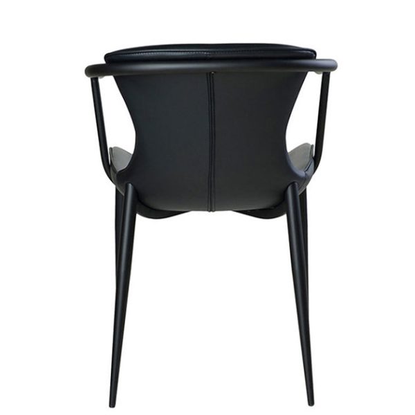 Modern Minimalist Trapezoid Back Saddle Leather Metal Dining Chair Backrest For Dining Room - Image 13