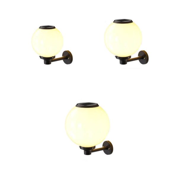 Modern Outdoor Solar Round Ball Waterproof LED Wall Sconce Lamp - Image 9