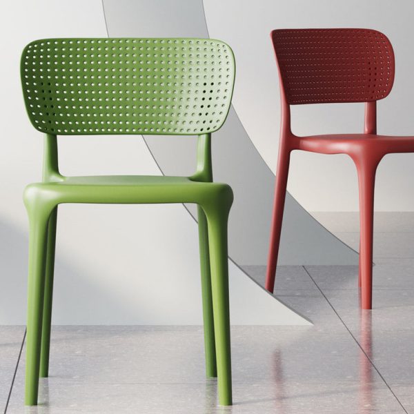 Contemporary Creative Rectangular Plastic Chair Backrest Armless For Living Room - Image 2