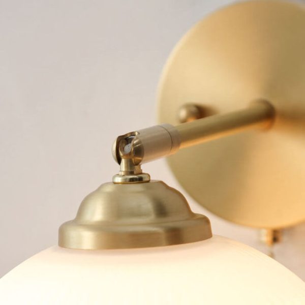 Nordic Striped Milk White Glass Brass 1-Light Pull Cord Wall Sconce Lamp - Image 10