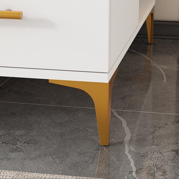 Contemporary Simplicity Rectangular Glass Top End Table 2-Tier Cabinet For Living Room - Image 9