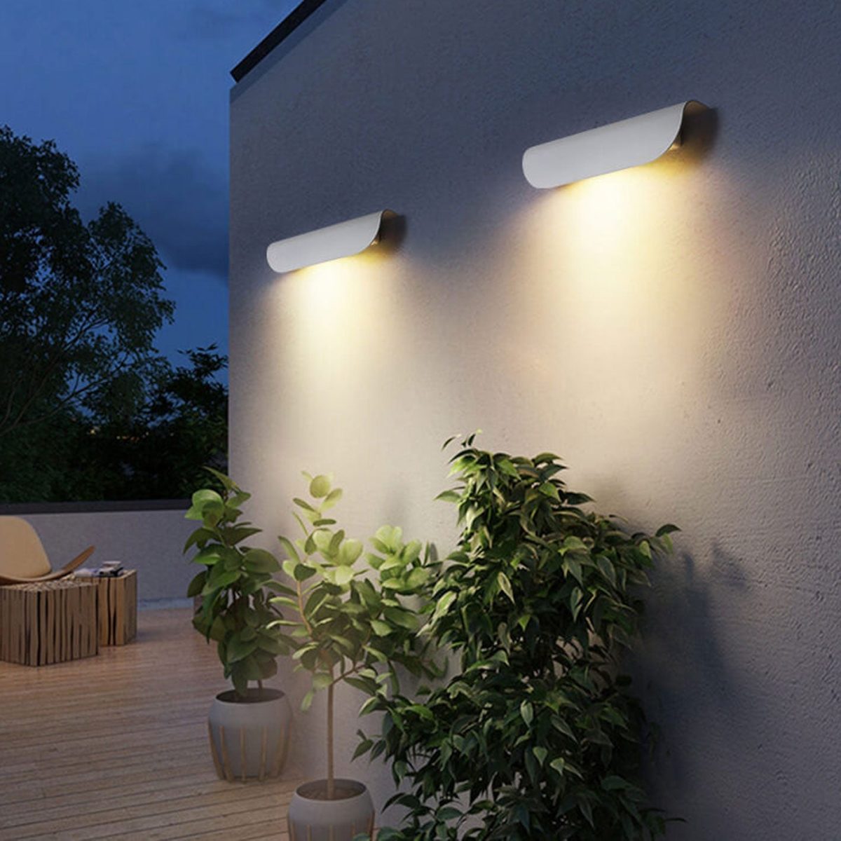 Modern Outdoor Curved  Waterproof LED Garden Wall Sconce Lamp - Image 12