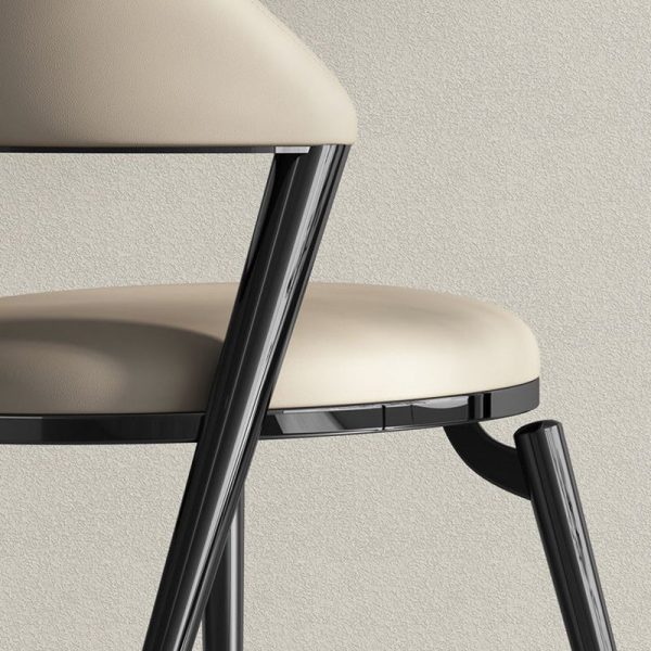 Modern Luxury Round Cushion Lambswool Sponge Black Titanium Dining Chair Backrest For Dining Room - Image 6