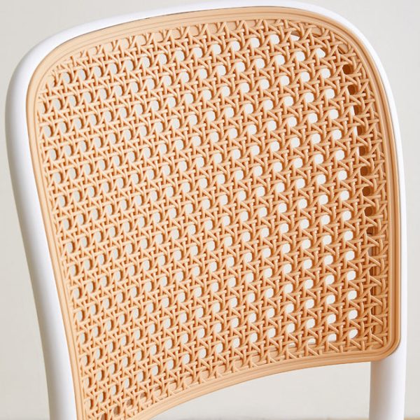 Modern Minimalist Square Rattan Plastic Dining Chair For Dining Room - Image 6