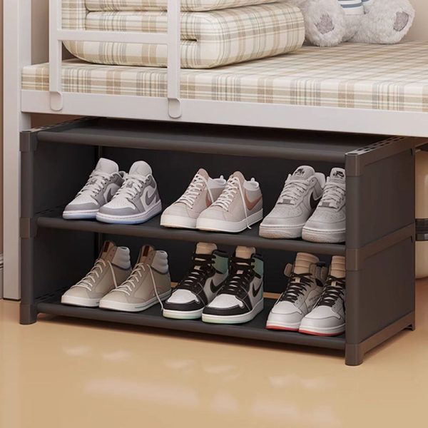 Modern Simplicity Rectangular Plastic Shoe Storage 3-Tier For Entryways - Image 3