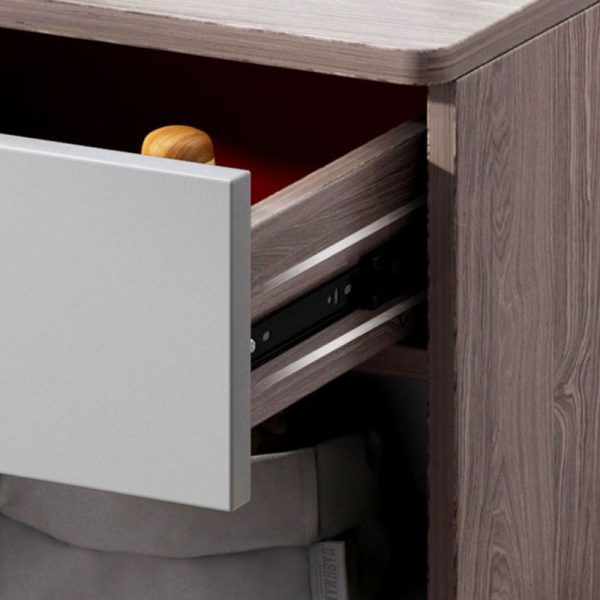 Modern Minimalist Square Table Top High Density Panel Nightstand 1-Drawer For Bedroom - Image 8