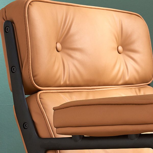Modern Minimalist Square Semicircle Upholstered Leather Hardware Desk Chair Backrest Armrest For Home Office - Image 4