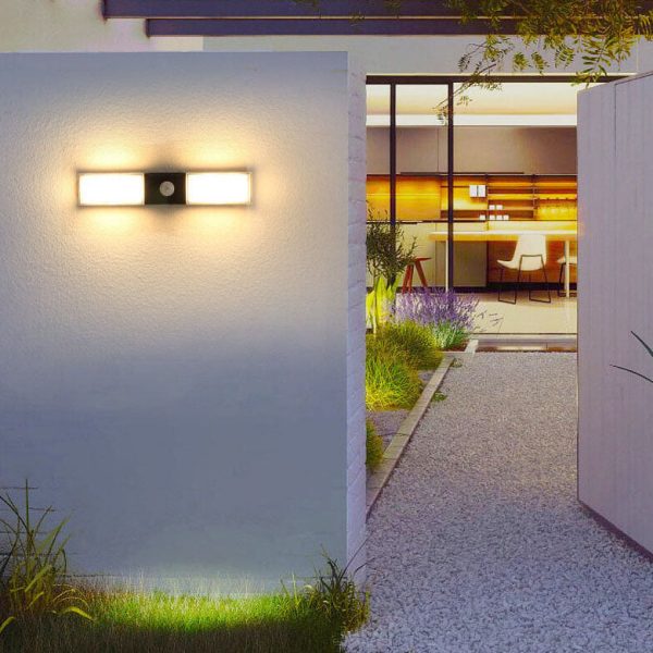 Modern Simple Rectangular Aluminum PC Induction Outdoor Waterproof LED Wall Sconce Lamp - Image 2