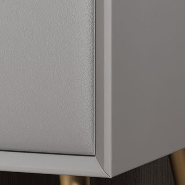 Modern Luxury Rectangular Solid Wood Leather Hardware Nightstand 2-Drawer For Bedroom - Image 10
